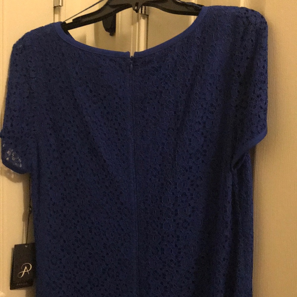 🆕 Adrianna Papell Navy Mini Medallion Lace Dress - Picture 4 of 7